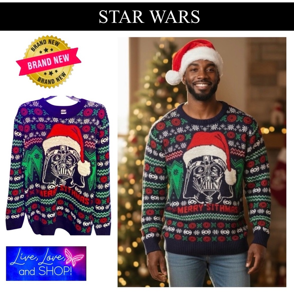 STAR WARS: Dark Vader Ugly Christmas Sweater. Authentic, NWT